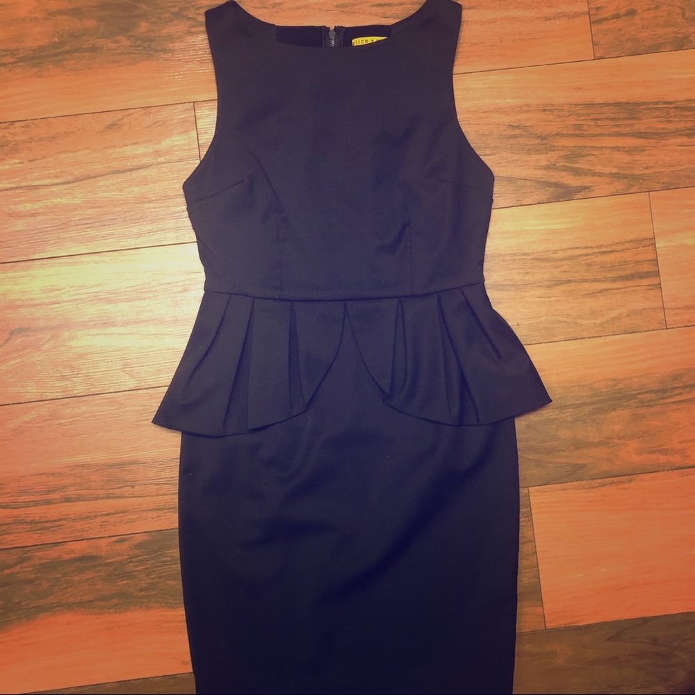 Alice + Olivia Black Peplum Dress